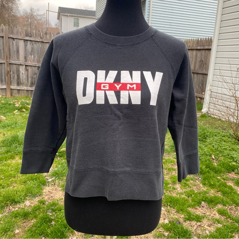 Vintage 90’s DKNY Gym 3/4 Length Sleeve Cropped Sweatshirt